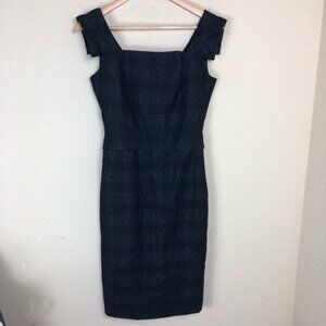 Euc Club Monaco black metallic detail wool dress